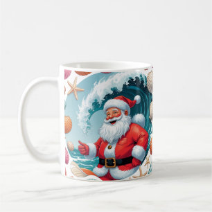 Surfen Santa Seashell Wave Klassische Weihnachtsfe Kaffeetasse