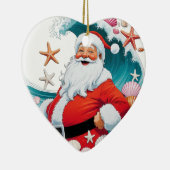 Surfen Santa Seashell Wave Weihnachtsschmuck (Rechts)