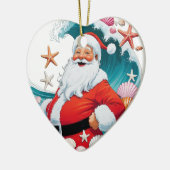 Surfen Santa Seashell Wave Weihnachtsschmuck (Links)