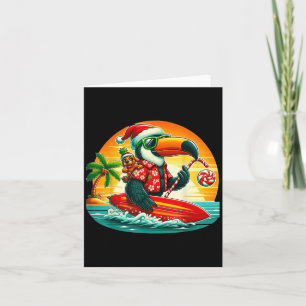 Surfen Santa Toucan und lustiger Hund tropisches W Karte