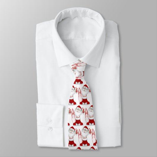 Surfen Santa Tropical Christmas Neck Tie Krawatte (Gebunden)