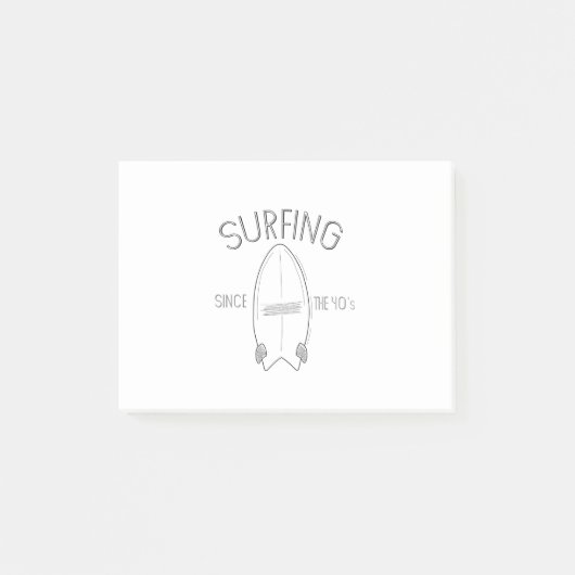 Surfen seit den 40er Jahren Post-it Klebezettel (Vorderseite)