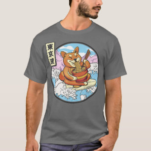 Surfen Shiba Inu essen Ramen Japan Waves Kawaii T-Shirt