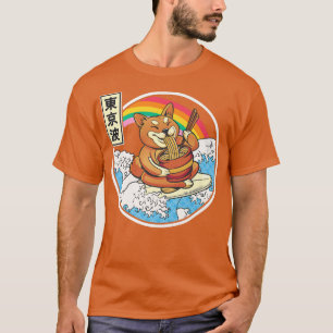 Surfen Shiba Inu essen Ramen Japan Waves Kawaii T-Shirt