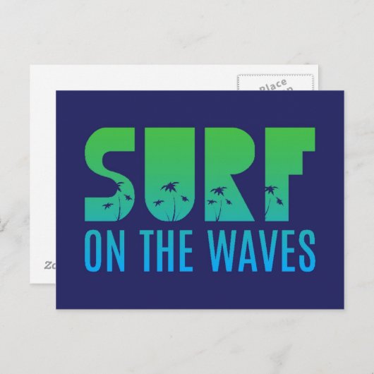 Surfen Sie auf dem Waves Poster Postkarte (Vorne/Hinten)