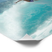 Surfen Sie auf einem Foto mit großer Welle (Ecke)