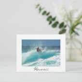 Surfen Sie auf einer großen, weißen Hawaii-Postkar Postkarte (Stehend Vorderseite)
