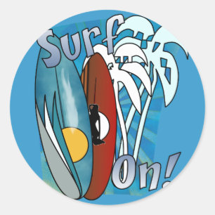 Surfen Sie auf Round Stickers