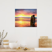 Surfen Sie auf Sunrise Beach mit Slogan Poster (Küche)