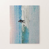 Surfen Sie auf Wave am Beach Sunset Puzzle (Vertikal)