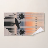 Surfen Sie bei Sonnenuntergang in den Strand | Sur Badhandtuch Set (Handtuch)