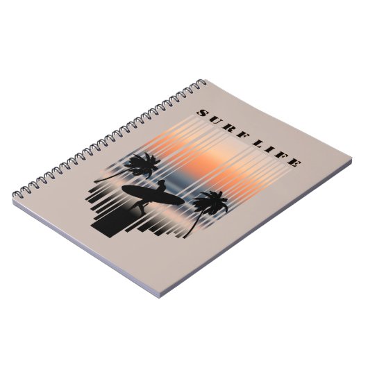 Surfen Sie bei Sonnenuntergang in den Strand | Sur Notizblock (Linke Seite)