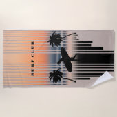 Surfen Sie bei Sonnenuntergang in den Strand | Sur Strandtuch (Vorderseite)