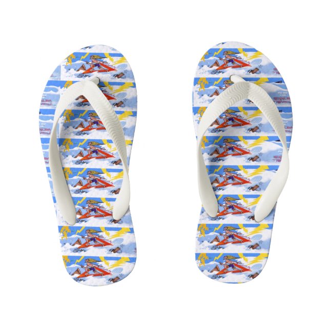Surfen Sie die Bermuda Triangle Kleinkind Flip Flo Kinderbadesandalen (Fußbett)