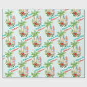 Surfen Sie ein tropisches Baby an Bord Babydusche  Geschenkpapier (Flach)
