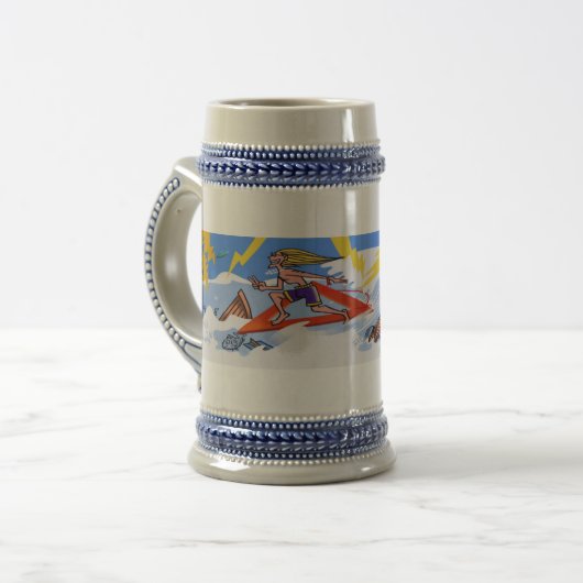 Surfen Sie im Dreieck Bermuda Bierglas (Vorderseite Links)