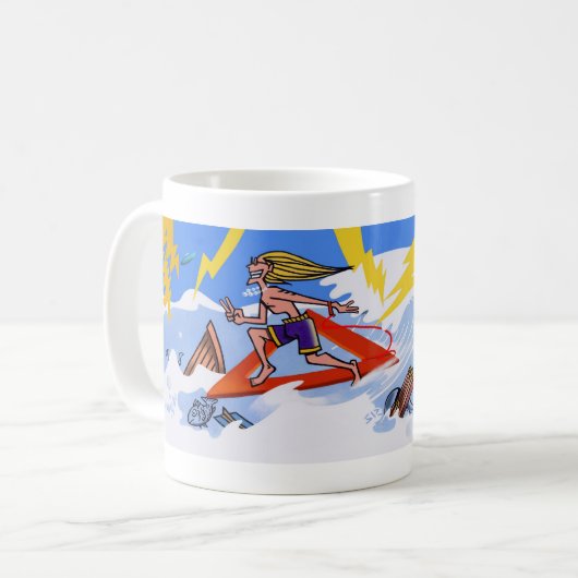 Surfen Sie im Dreieck Bermuda Tasse (Vorderseite Links)
