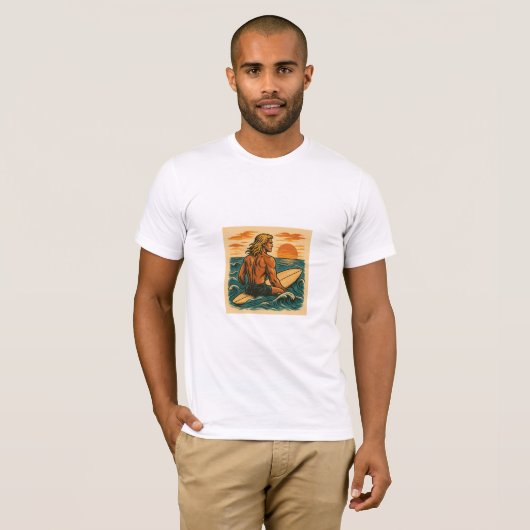 Surfen Sie im Meer auf seinem Surfbrett T-Shirt (Vorne ganz)