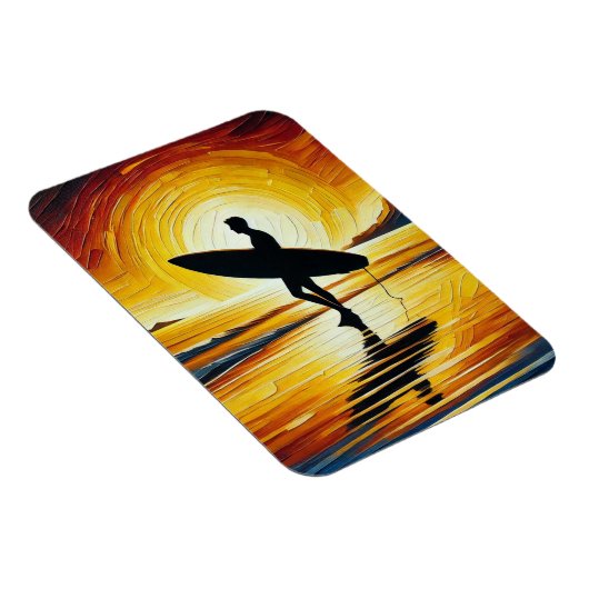 Surfen Sie im Sunset am Strand Magnet (Rechte Seite)