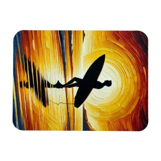 Surfen Sie im Sunset am Strand Magnet (Horizontal)