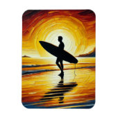 Surfen Sie im Sunset am Strand Magnet (Vertikal)