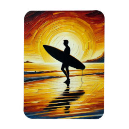 Surfen Sie im Sunset am Strand Magnet