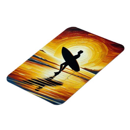 Surfen Sie im Sunset am Strand Magnet (Linke Seite)