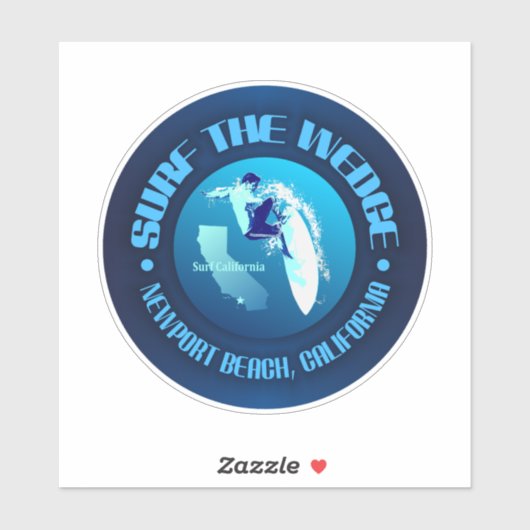 Surfen Sie im Wedge Aufkleber (Blatt)