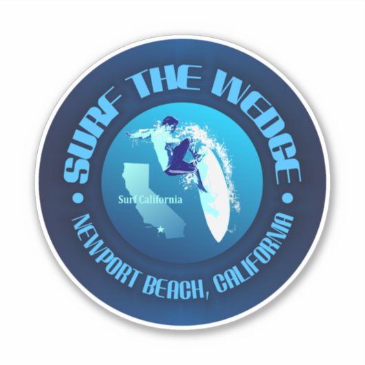 Surfen Sie im Wedge Aufkleber (Vorderseite)