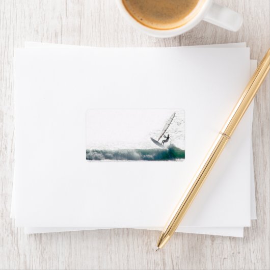 Surfen Sie im Wind Adressaufkleber (Insitu)