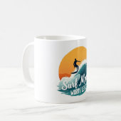 Surfen Sie mehr ☕ Ozeanwelle Motivation Tasse (Vorderseite Links)