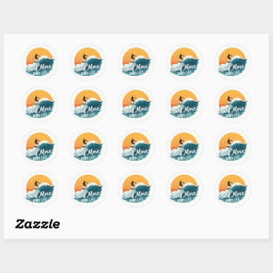 Surfen Sie mehr 🌊 Sunset Surf Motivation Sticker