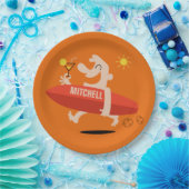Surfen Sie mit Cocktail individuelle Name Papier-T Pappteller (Party)