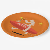 Surfen Sie mit Cocktail individuelle Name Papier-T Pappteller (Schrägansicht)