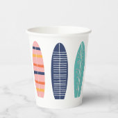 Surfen Sie Retro Beach Girl Surfboard Pappbecher (Links)