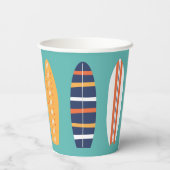Surfen Sie Retro Beach Surfboard Papier-Cups Pappbecher (Rückseite)
