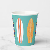 Surfen Sie Retro Beach Surfboard Papier-Cups Pappbecher (Links)