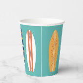 Surfen Sie Retro Beach Surfboard Papier-Cups Pappbecher (Rechts)