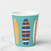 Surfen Sie Retro Beach Surfboard Papier-Cups Pappbecher (Vorderseite)