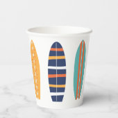 Surfen Sie Retro Beach Surfboard Papier-Cups Pappbecher (Rückseite)