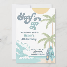 Surfen Sie Retro Surf Beach Geburtstagsparty Einladung