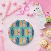 Surfen Sie rosa Surfbretter und Blume Pappteller (Party)