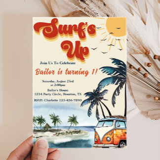 Surfen Sie Sun Shine Beach zum Geburtstag Einladung
