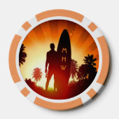 Surfen Sie Sunset Poker Chips für benutzerdefinier (Rückseite)