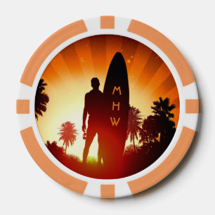 Surfen Sie Sunset Poker Chips für benutzerdefinier