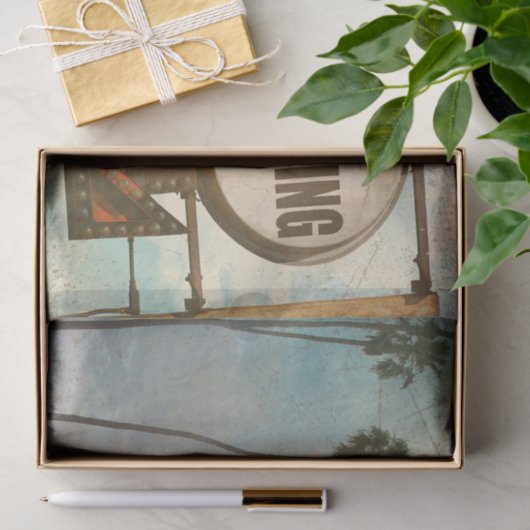 Surfen signiert Retro Beach Decoupage Papier (Geschenk)