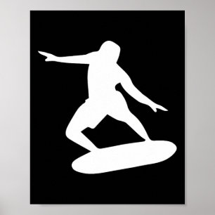 Surfen Silhouette Cooler Surfer Wellenkunst Poster