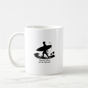 Surfen Silhouette Ride The Waves Abenteuer Design Kaffeetasse