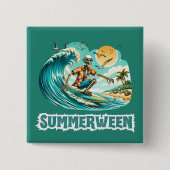 Surfen Skeleton Summerween Beach Vibes Button (Vorderseite)