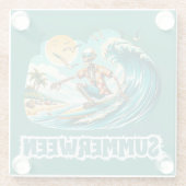 Surfen Skeleton Summerween Beach Vibes Glasuntersetzer (Rückseite)